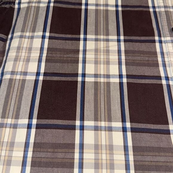 Carhartt Essential Plaid Open Collar Short Sleeve Shirt Long Length Tall - Picture 4 of 4